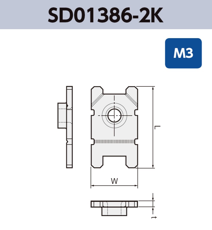 ネジ端子 (M3) SD01386-2K 基板実装用 SMT 表面実装 RoHS指令対応品