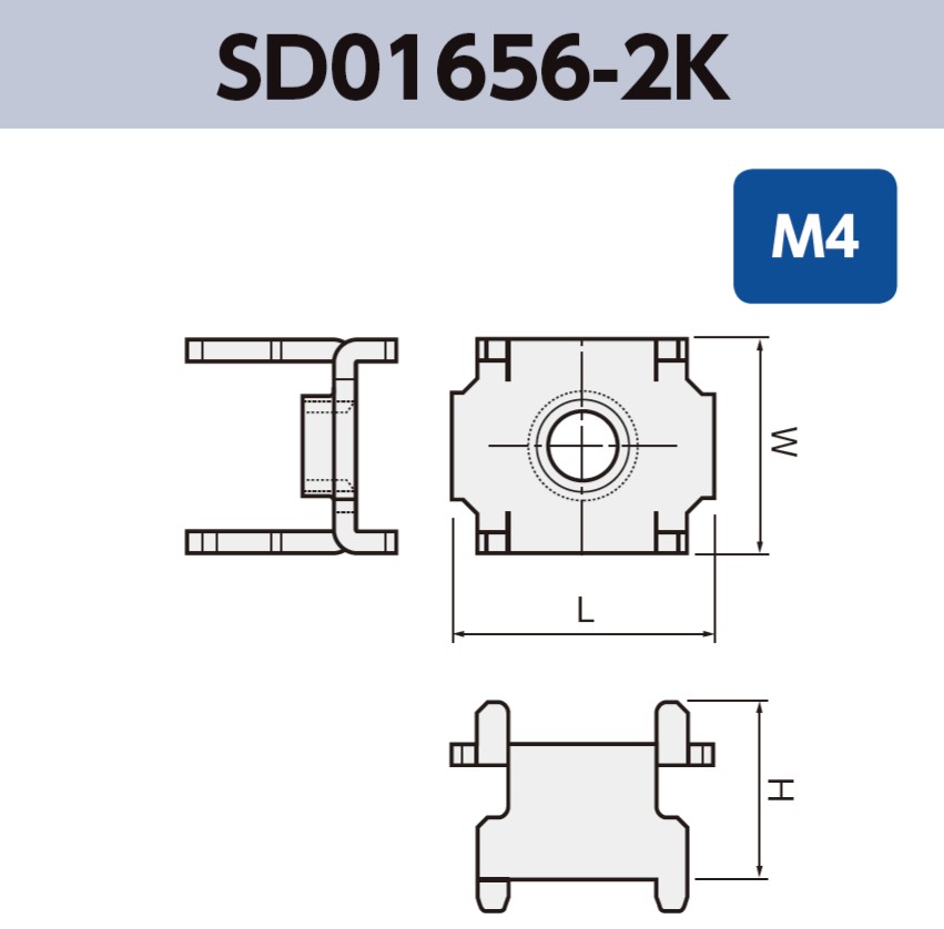 ネジ端子 (M4) SD01656-2K 基板実装用 SMT 表面実装 RoHS指令対応品