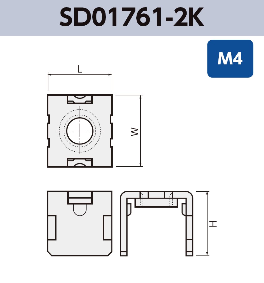 ネジ端子 (M4) SD01761-2K 基板実装用 SMT 表面実装 RoHS指令対応品