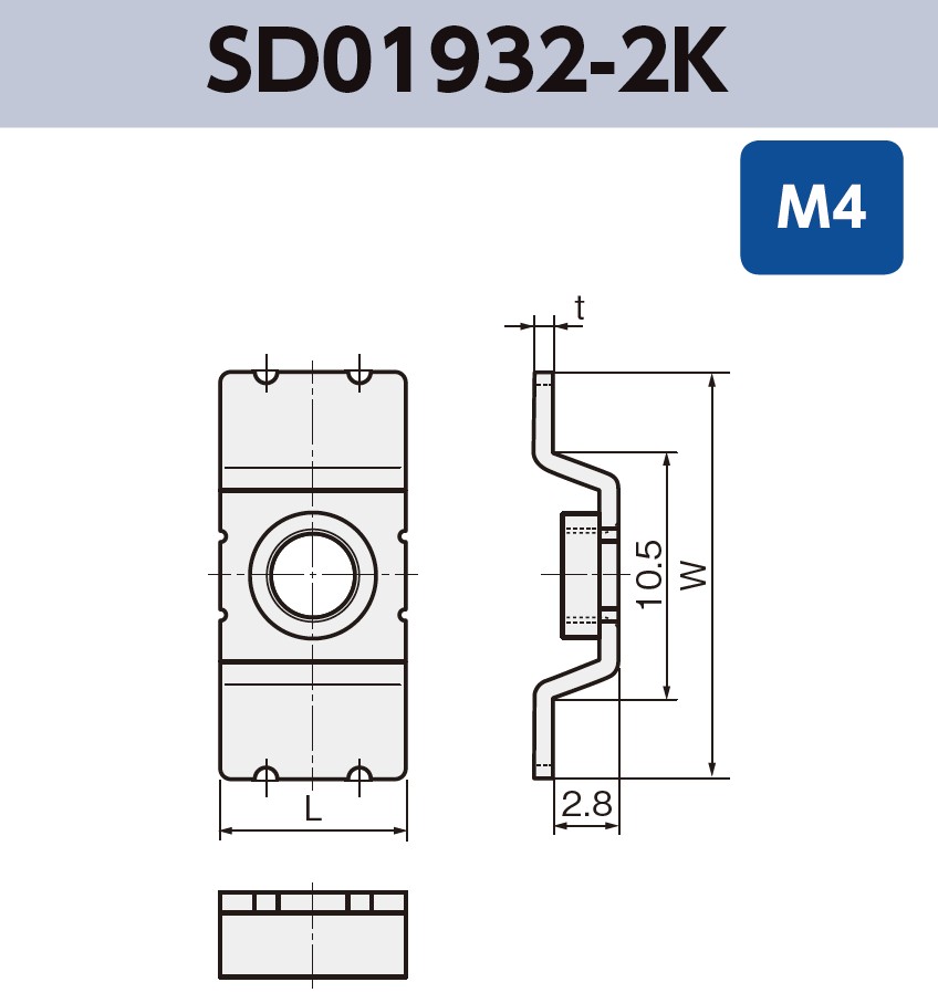 ネジ端子 (M4) SD01932-2K 基板実装用 SMT 表面実装 RoHS指令対応品