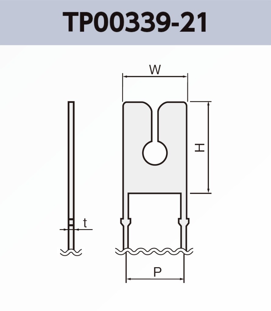 ワイヤー用端子 TP00339-21 基板実装用 ラジアルリードテーピング RoHS指令対応品