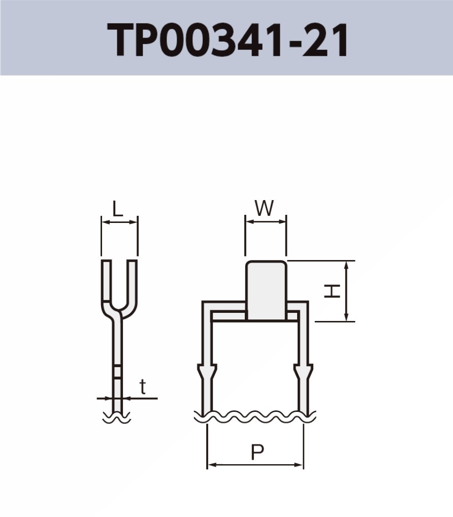 ワイヤー用端子 TP00341-21 基板実装用 ラジアルリードテーピング RoHS指令対応品