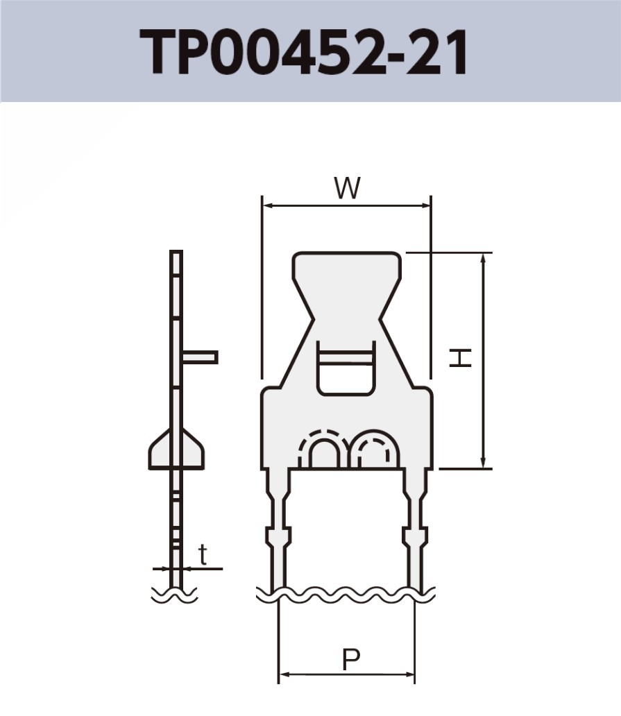 ワイヤー用端子 TP00452-21 基板実装用 ラジアルリードテーピング RoHS指令対応品