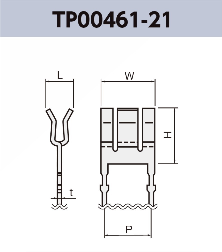 ワイヤー用端子 TP00461-21 基板実装用 ラジアルリードテーピング RoHS指令対応品
