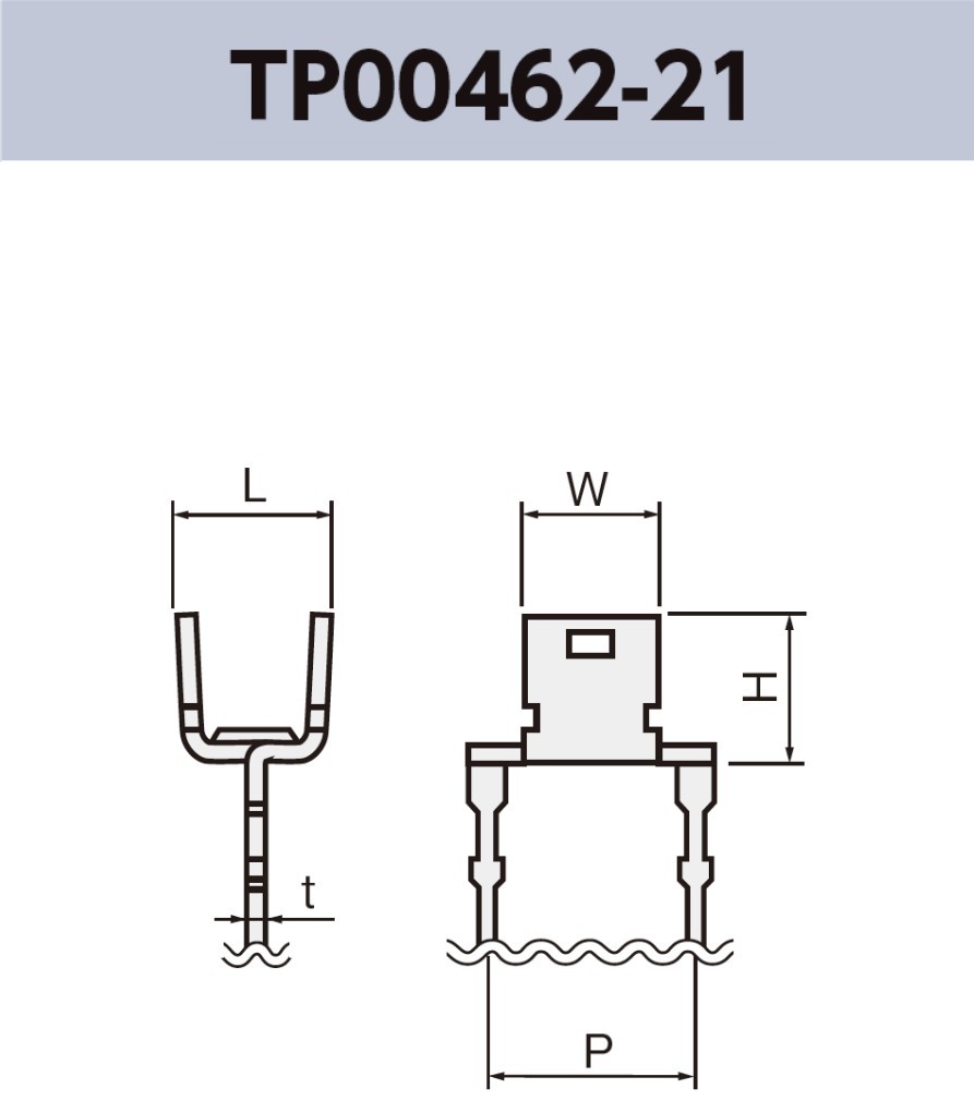 ワイヤー用端子 TP00462-21 基板実装用 ラジアルリードテーピング RoHS指令対応品