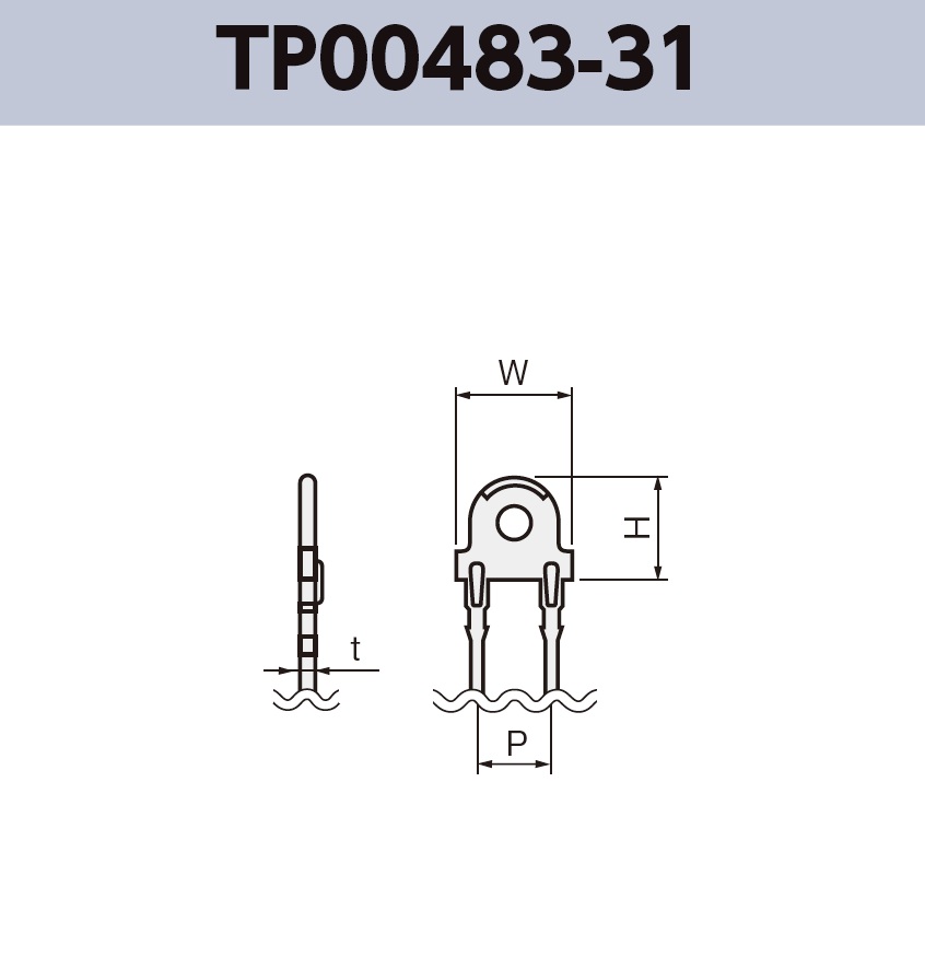 チェック端子 TP00483-31 基板実装用 ラジアルリードテーピング RoHS指令対応品
